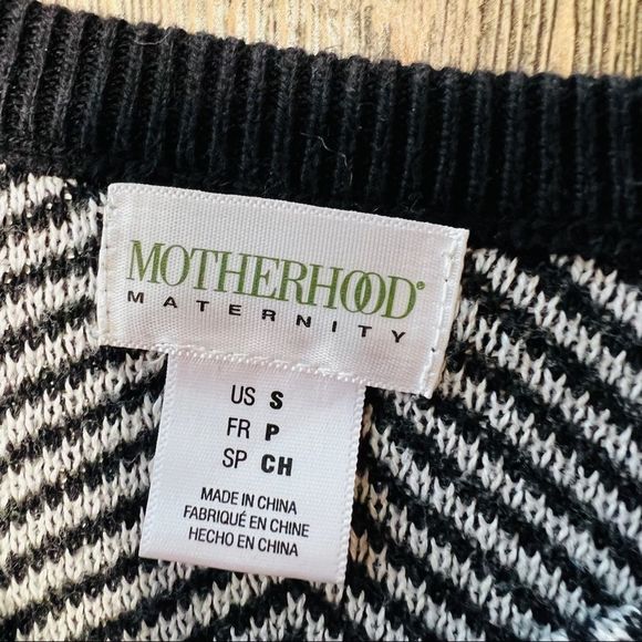 Motherhood Maternity Sweater black white herringbone oversized Small - Picture 3 of 8